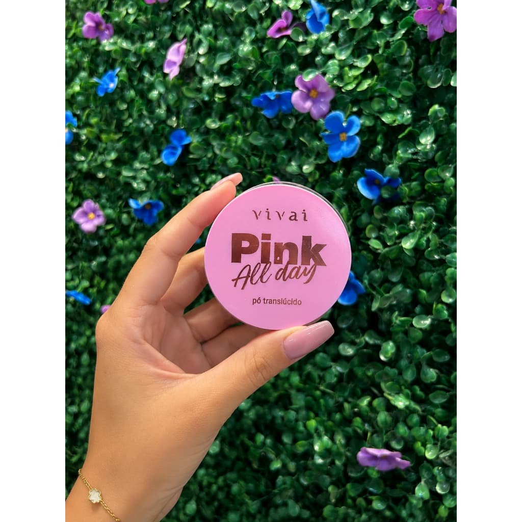 Pó Solto Vivai Rosa Pink All Day - Translúcido, Efeito Matte, Pele Aveludada e Sequinha