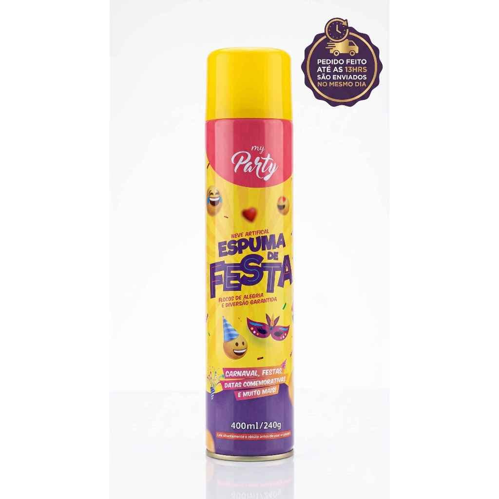 Spray Espuma de Festa Neve Artificial 400ml My Party Carnaval Aniversario