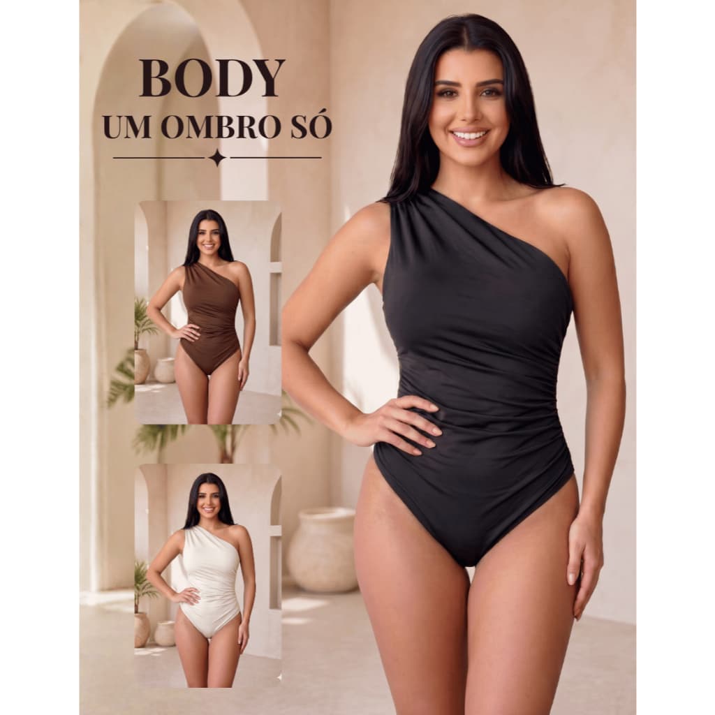 Body Feminino Um Ombro só Mula Manca Suplex Bory Moda Blogueira Com Forro Bore Bodys