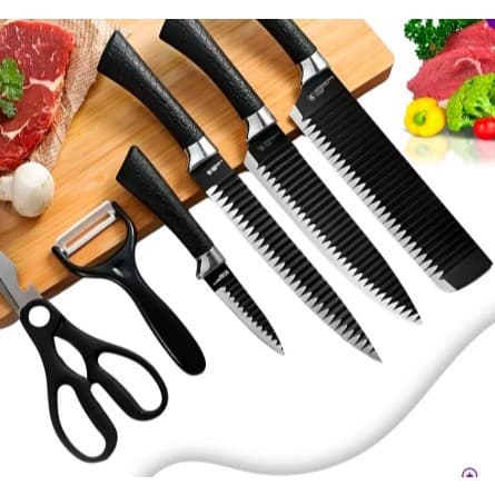 Conjunto De Facas Antiaderente 6 Peças Para Cozinha Faqueiro