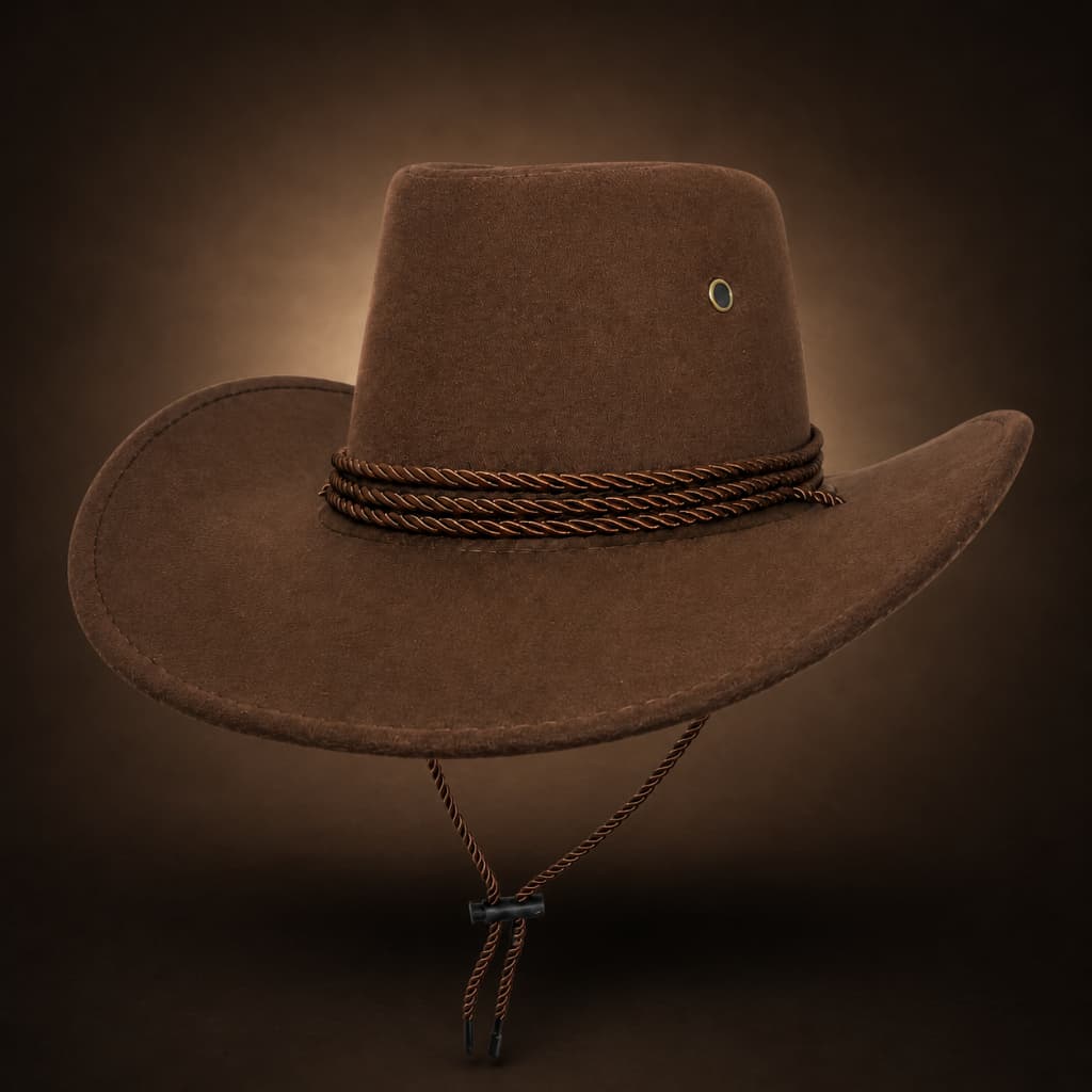 Chapéu Country Cowboy Com Cordinha Ajustável Adulto Unissex