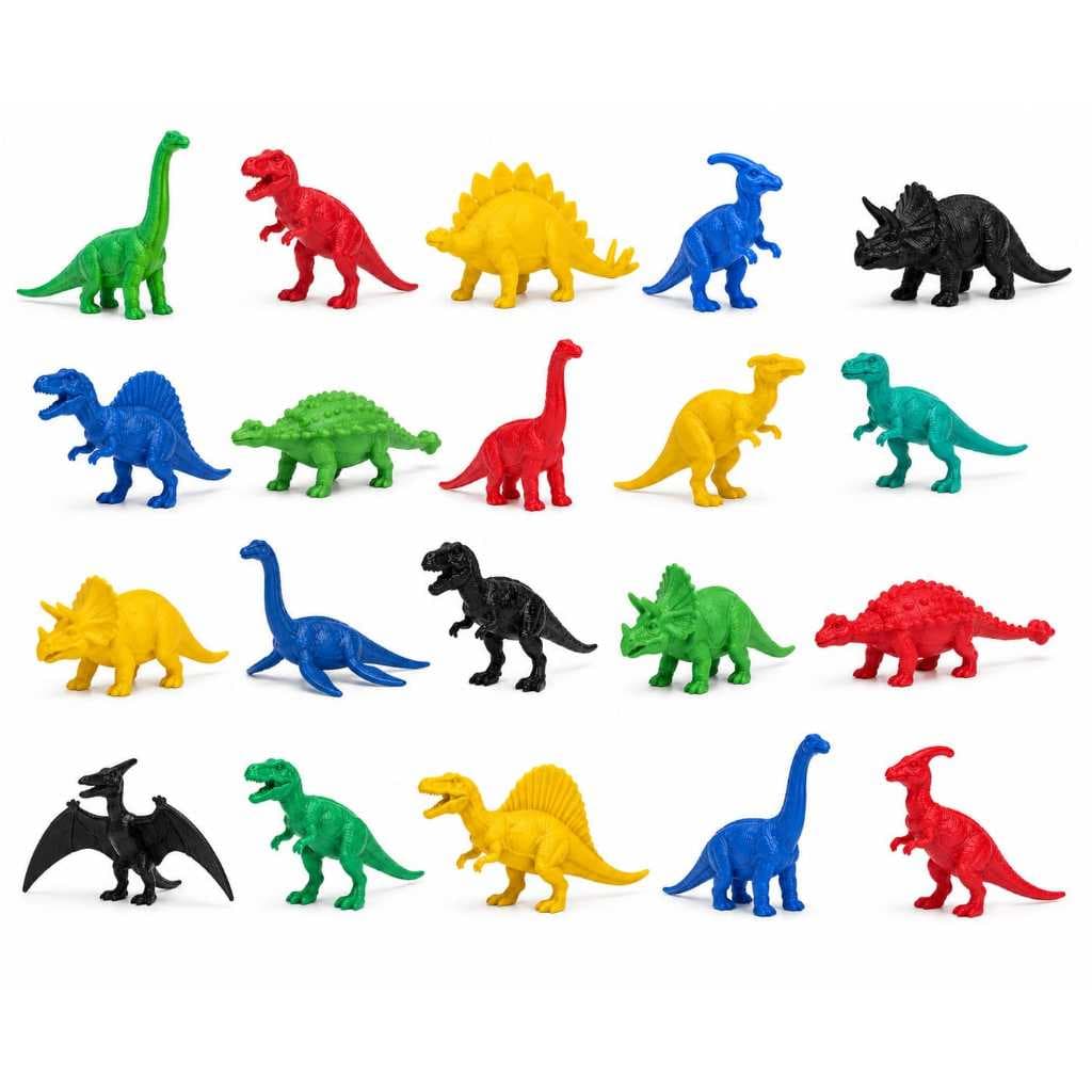 Kit Dinossauros De Brinquedo De Plástico Resistente – Contém 20 Unidades – Envio De Cor Aleatório