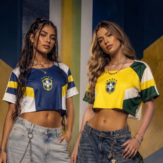 Kit com 2 Top Cropped Feminino Bandeira Copa 2026 Blusinha Tendencia Oversized ENVIO IMEDIATO