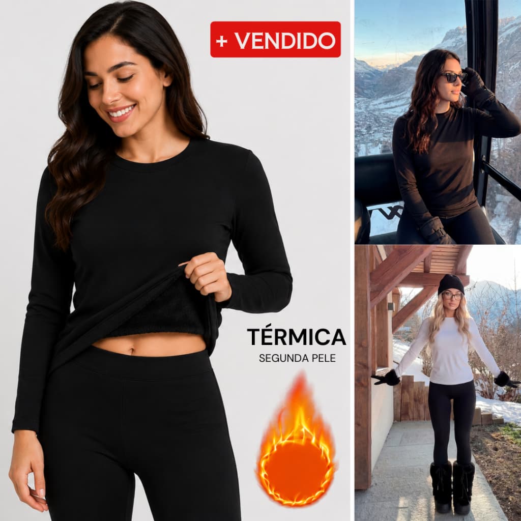 Camiseta Térmica Pelúcida Feminina Segunda Pele Lisa para o Frio