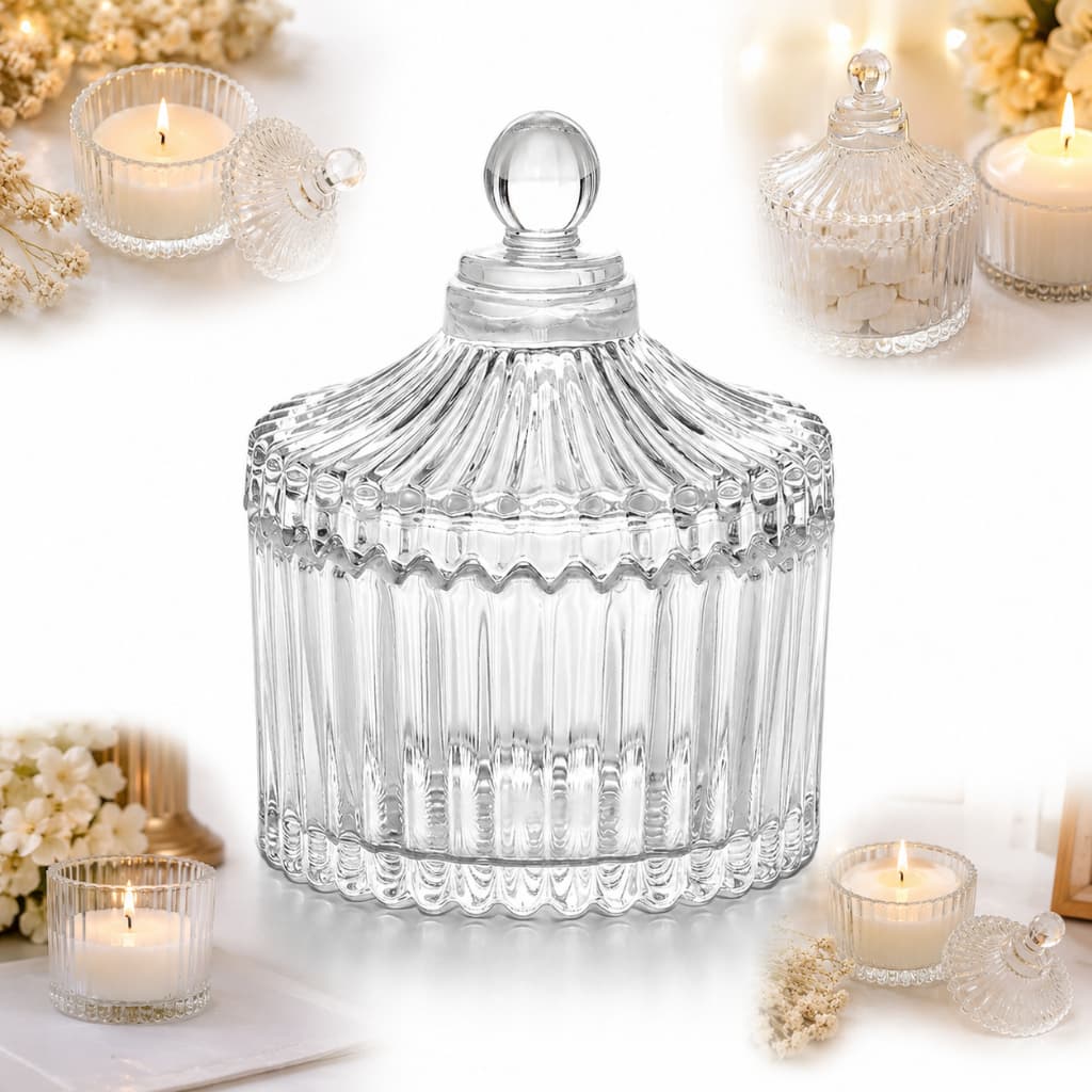 Kit 25 Bomboniere De Vidro Mini Potiche Casamento Batizado Lembrancinha 9cm