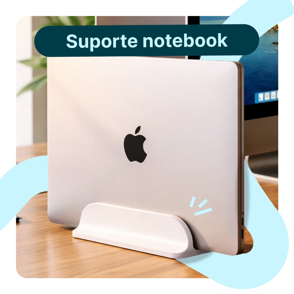 Suporte Vertical para Notebook – Design Senko Minimalista e Estável