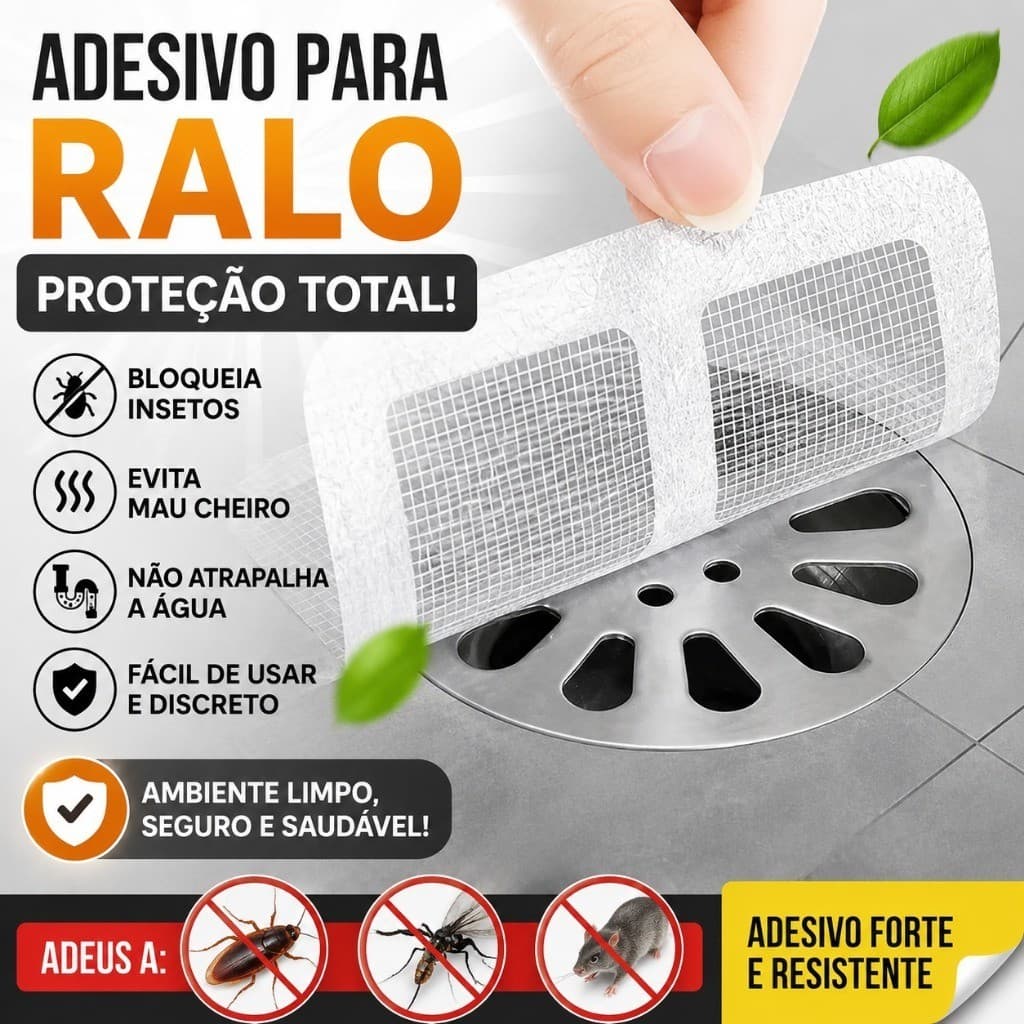 Kit 10/20/30/40/50 Telas Protetoras Autoadesivas Filtro Descartáveis para Ralos com Adesivo
