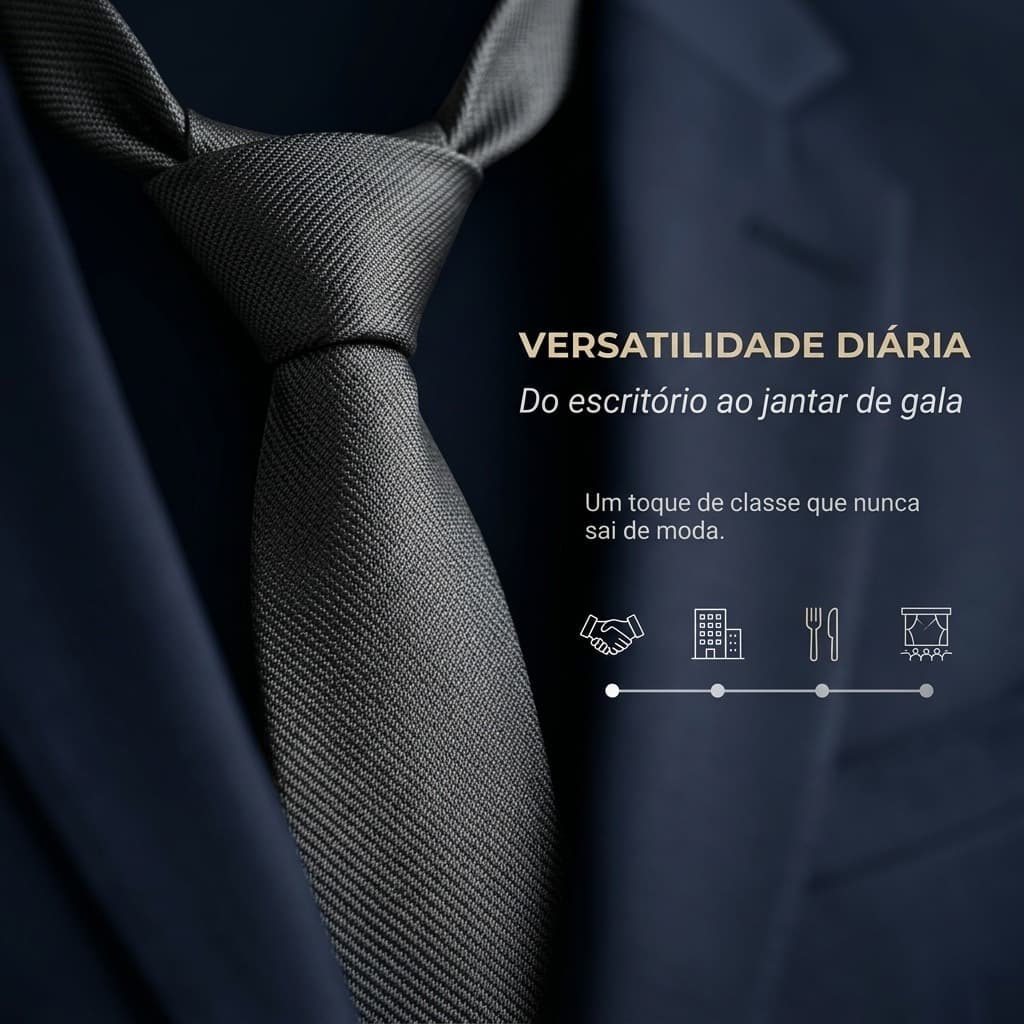 Gravata clássica listrada, adequada para negócios, trabalho, casamentos e eventos corporativos.