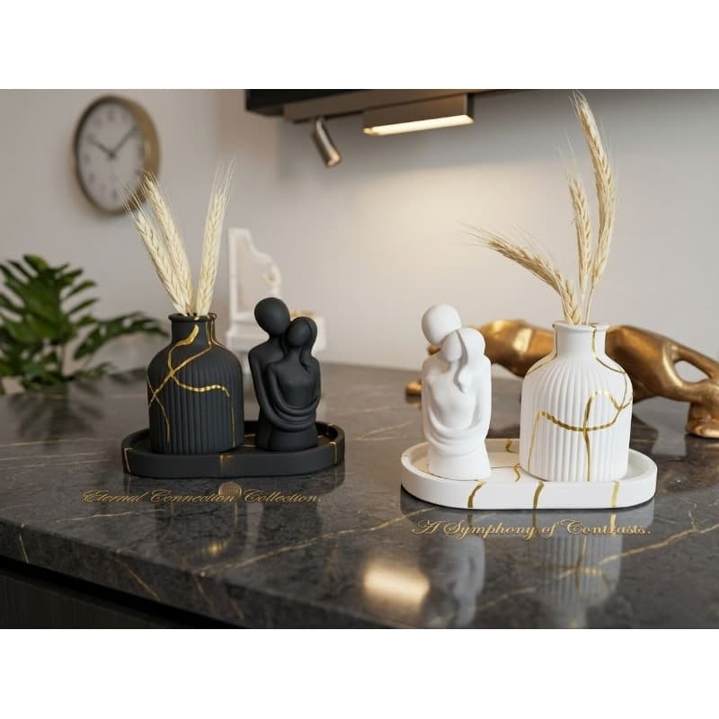Peça Decorativa Minimalista em Gesso – Estilo Artístico para Sala e Quarto.MARROCOS E TURQUIA.