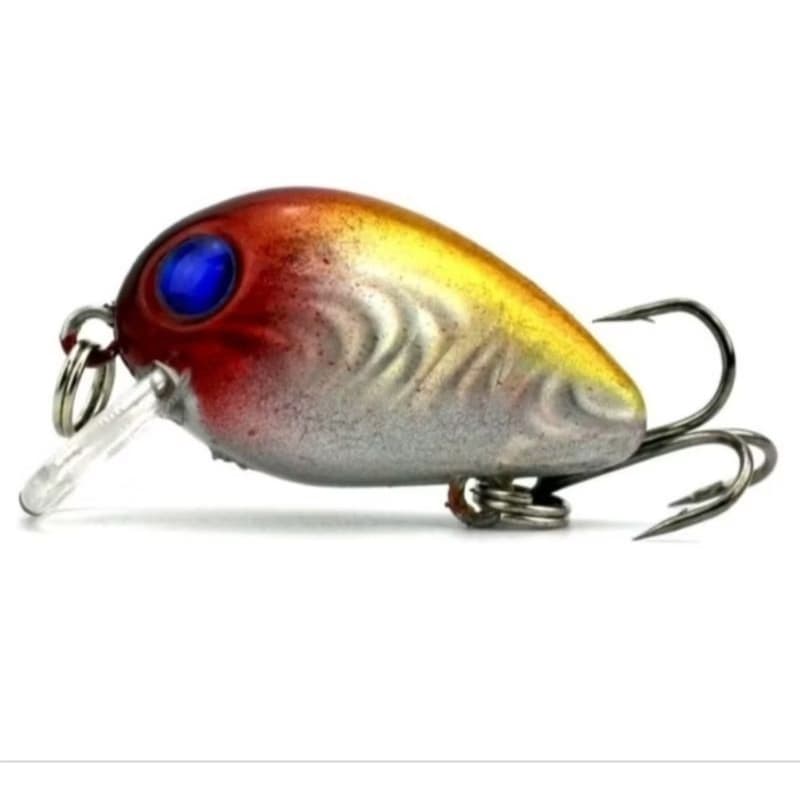 Kit 3 iscas mini artificial com 1 anzol pesca Rios Lagos Tilápia Tucunaré Carpa Piau Lambari Crank Rock.