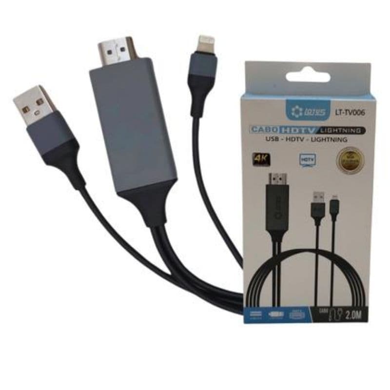 Cabo 3 Em 1 Usb Hdmi Lightning Para Espelhamento 1080p