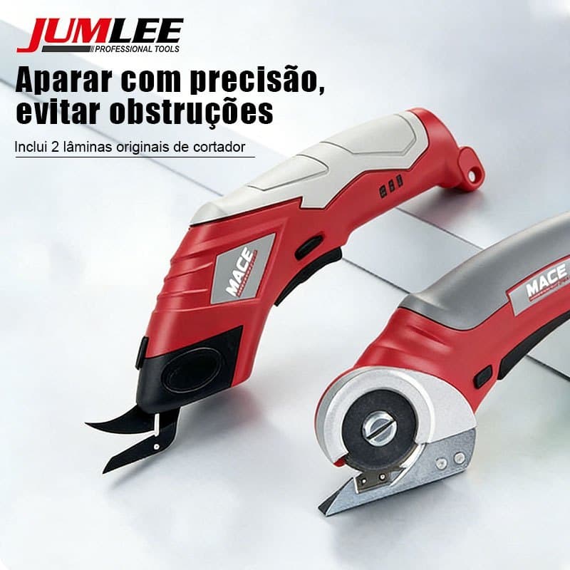 Tesoura Elétrica Multifuncional Recarregável 4.2V para Tecidos e Couro