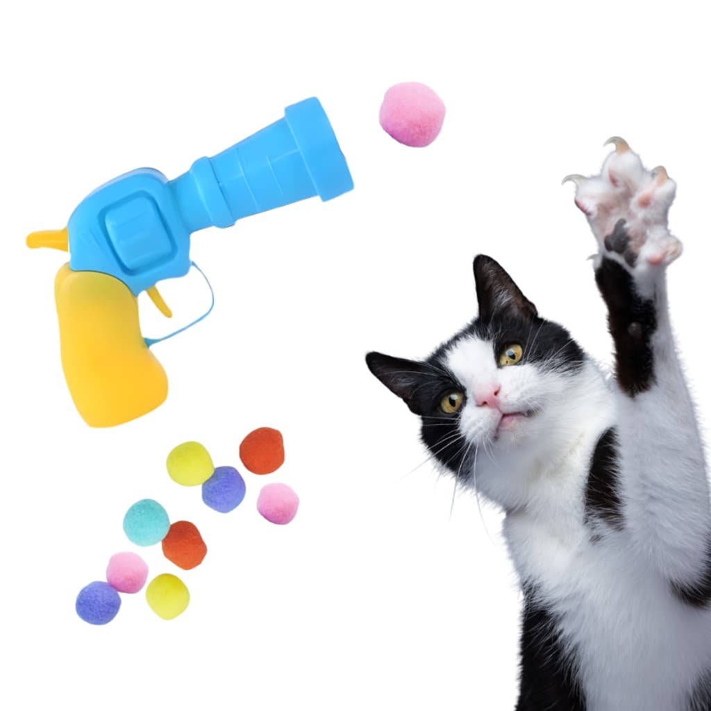 Brinquedos Para Gatos Lança Bolinha Interativo Divertido Brinquedo Lançador de Bolas para Cachorro