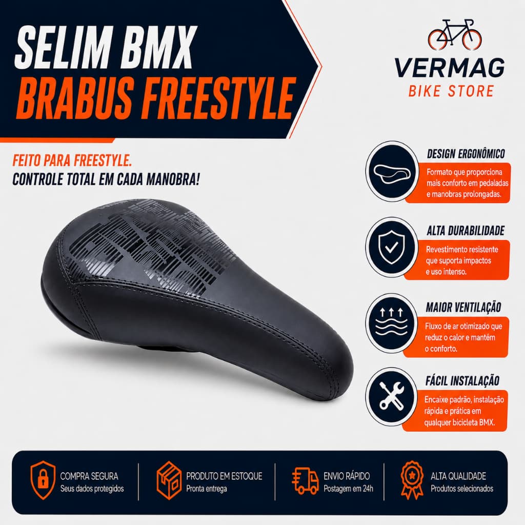 Selim Banco Bike Brabus Elleven BMX Grau Freeride Freestyle Gios Hupi