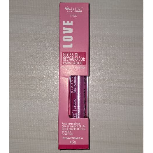 Gloss Oil Restaurador para Lábios - Max love Gloss com skincare, cuidados labiais