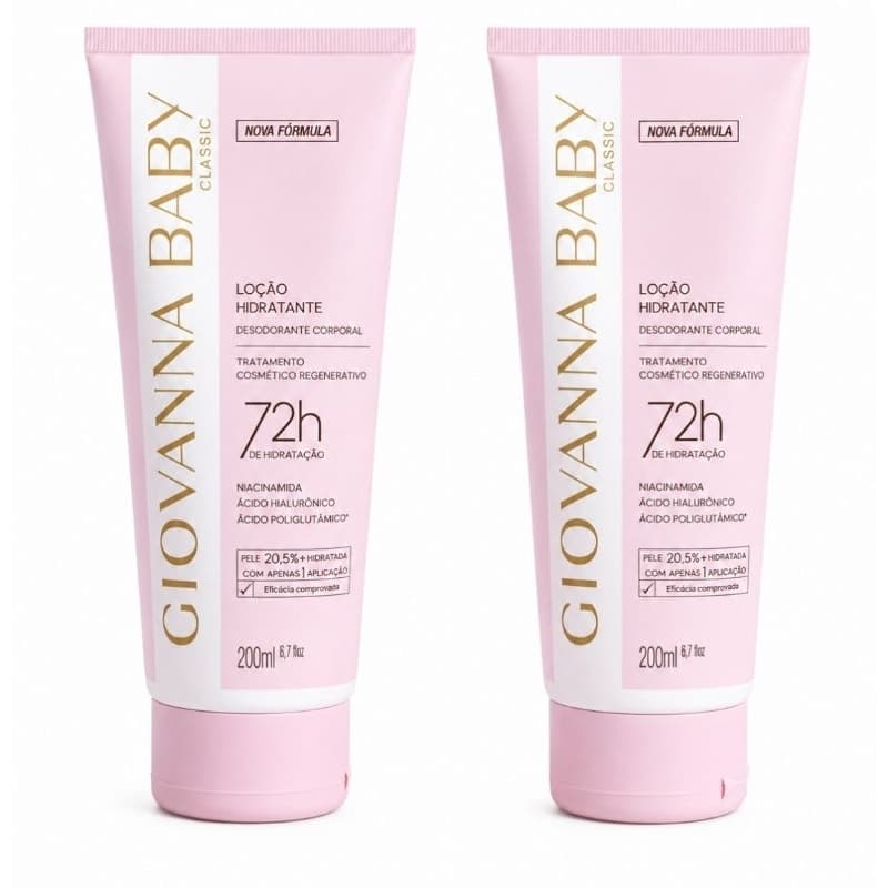 Kit c/2 Loção Hidratante Corporal Giovanna Baby Classic 200ml