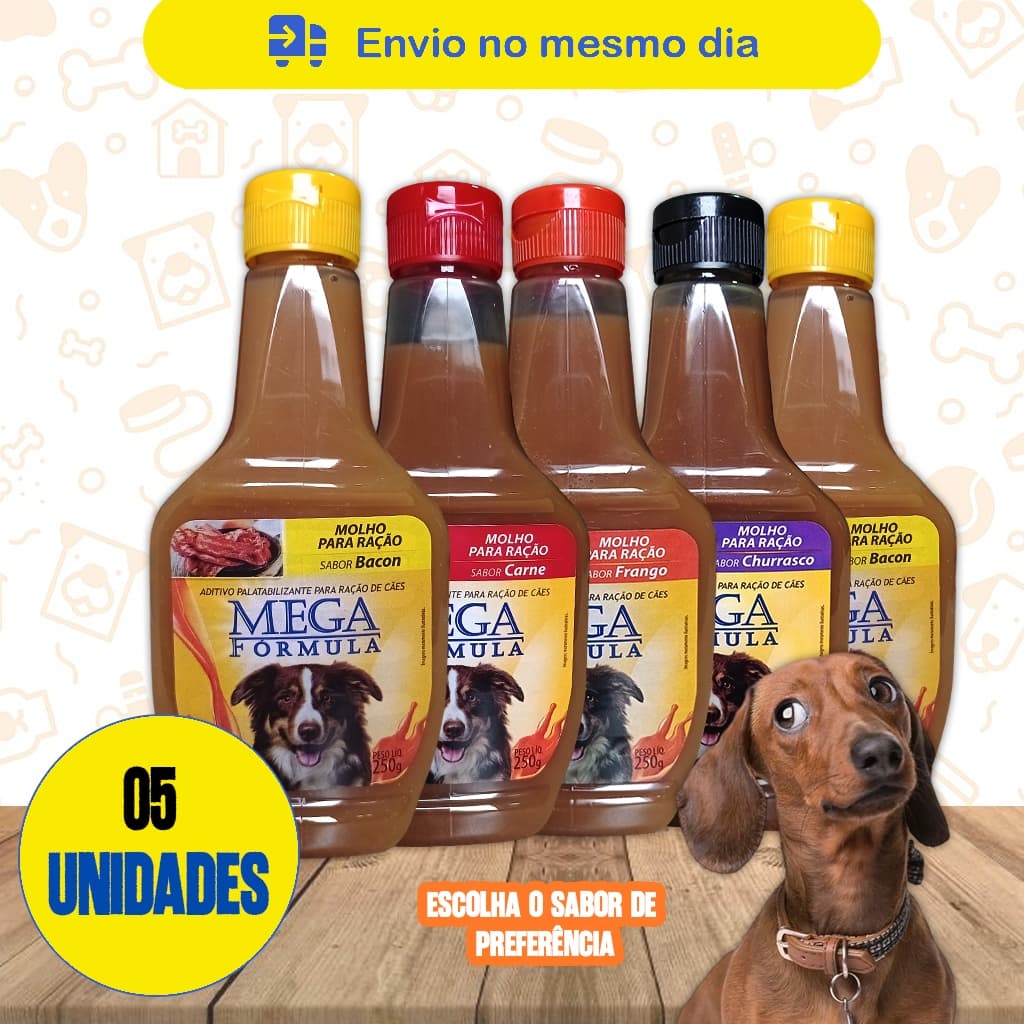 Molho Para Ração Gato Cachorro Pet 5 Unidades 250g - Ipet Tasty