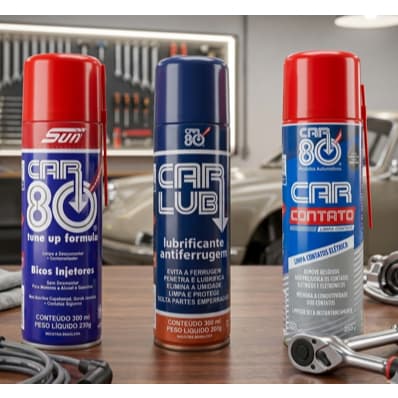 Kit Descarbonizante + Desengripante + Limpa Contato Car 80