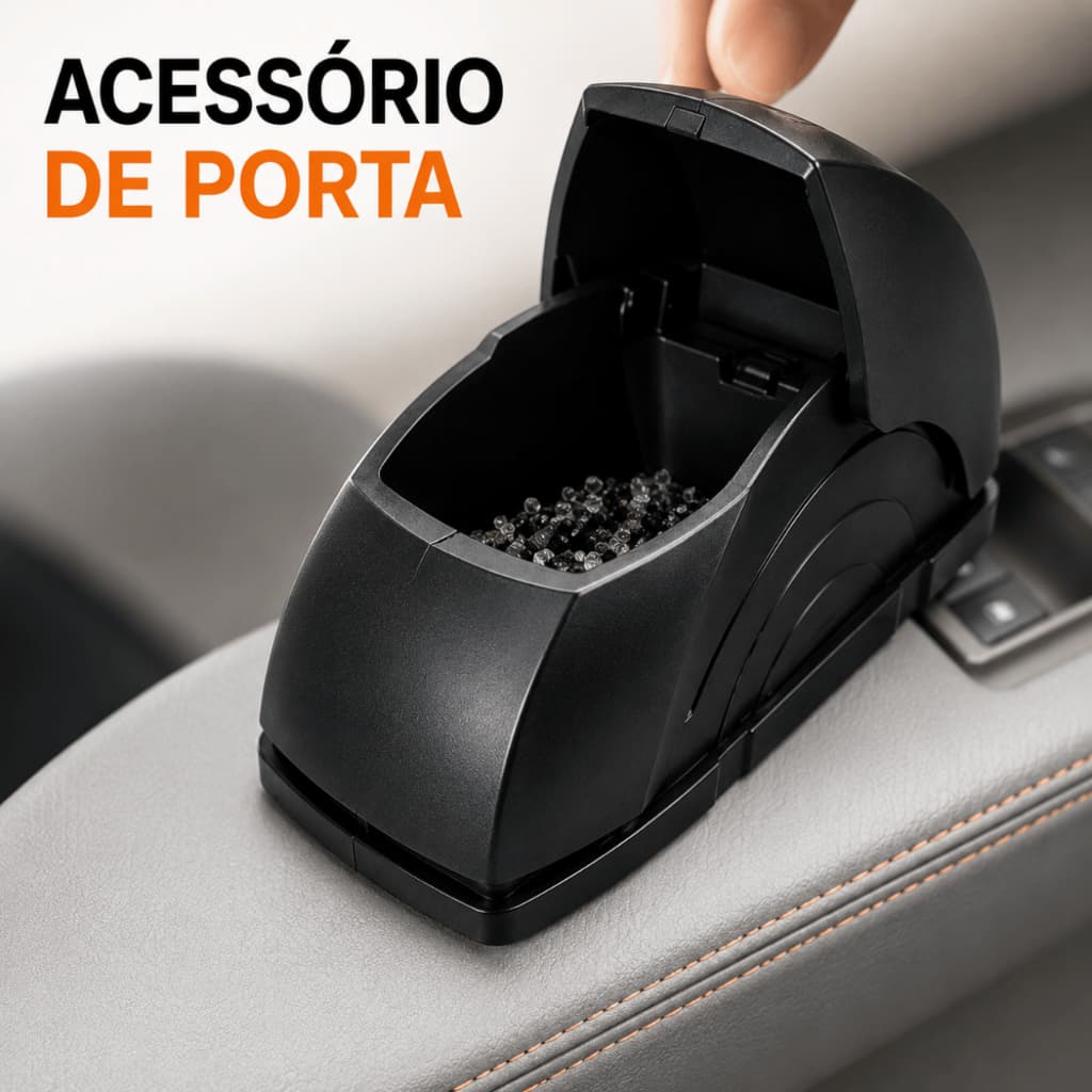 Mini Lixeira Acessório Automotivo de Porta Compacto com Tampa Organizador Multiuso para Carro Fácil Instalação