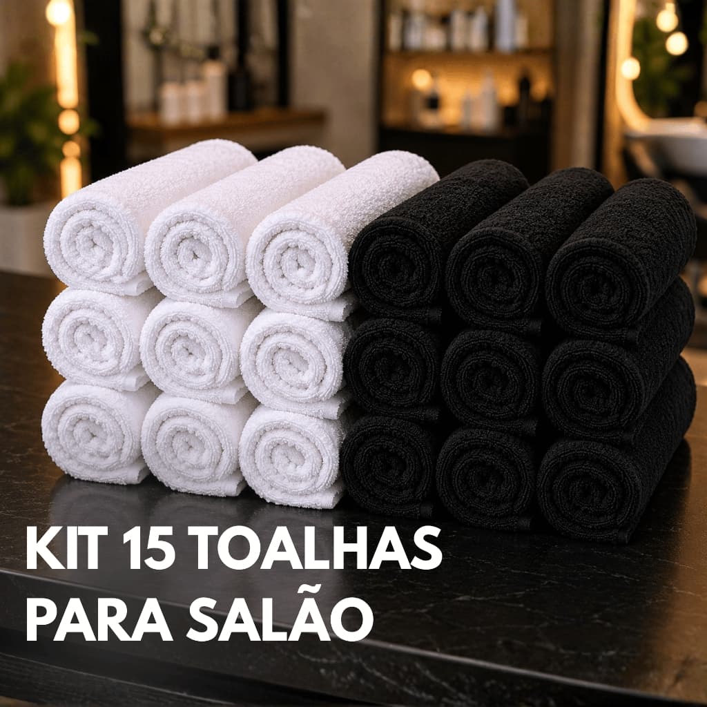 KIT 15 Toalhas de Rosto para Salão Barbearia e Manicure 100% Algodão