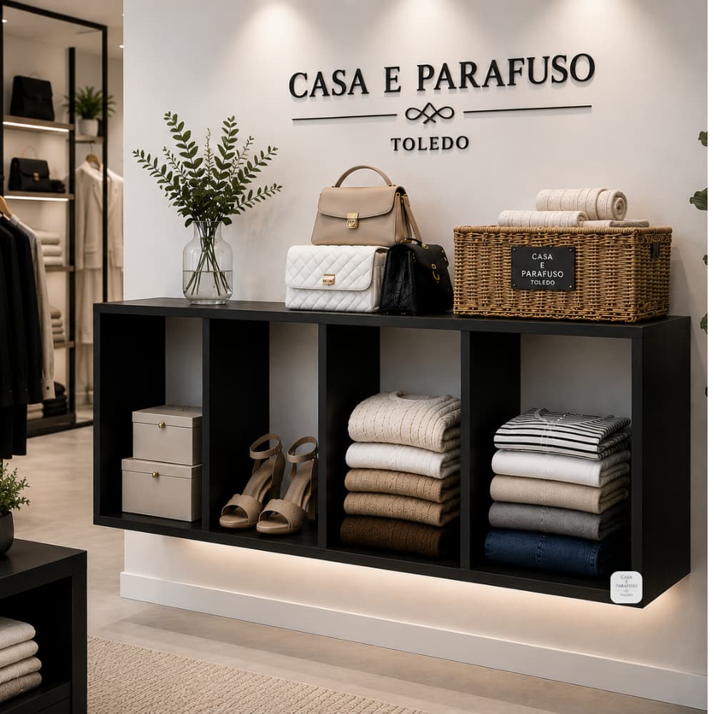 Closet Aéreo Organizador Roupas Compacto Moderno Parede 70