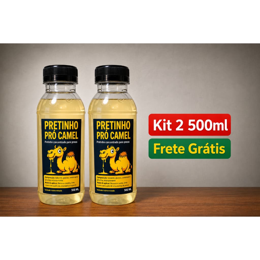 Pretinho Baba de Camelo limpa Pneu Automotivo kit 2 de 500 ml