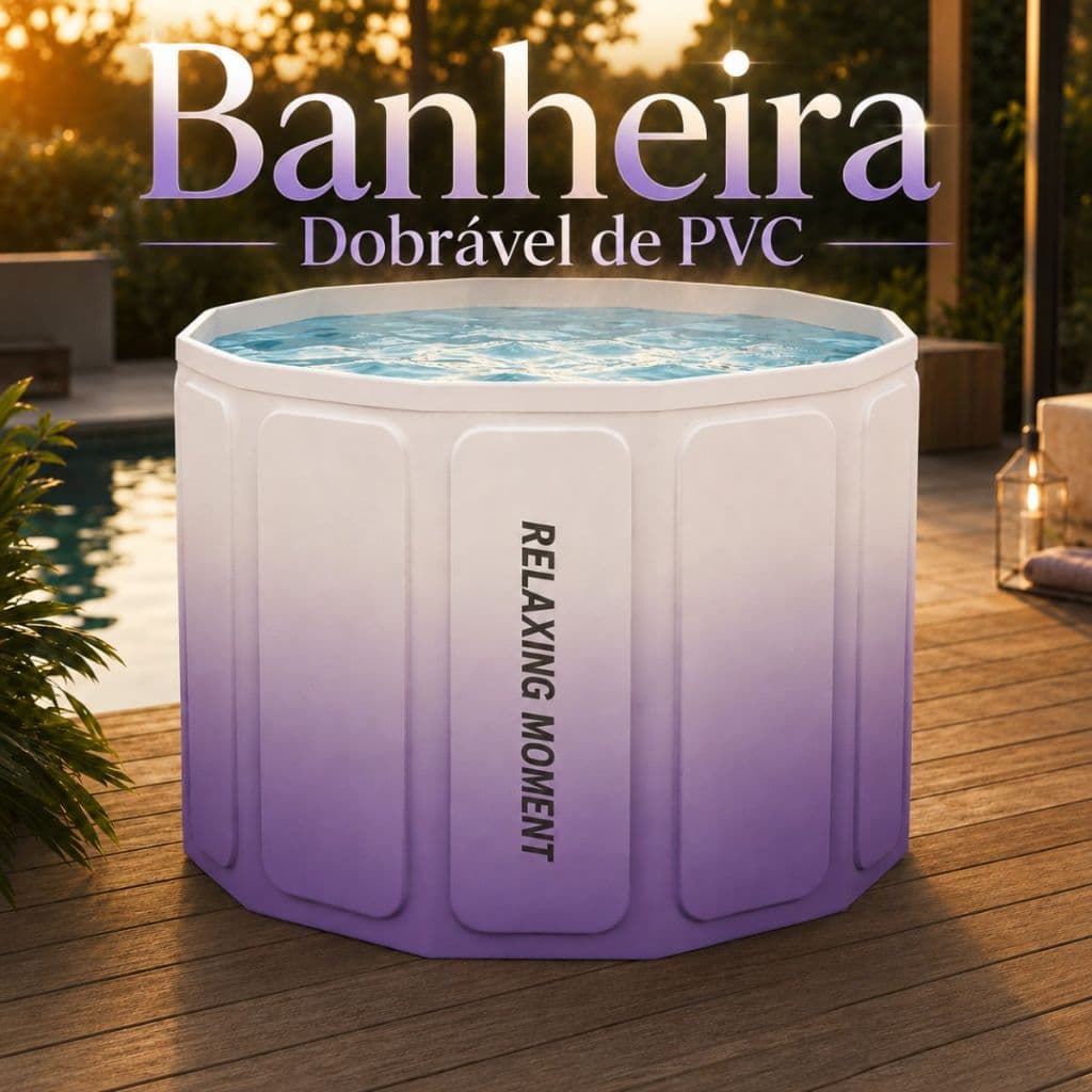 Banheira Gelo Spa Portátil Dobrável de PVC 200 Litros