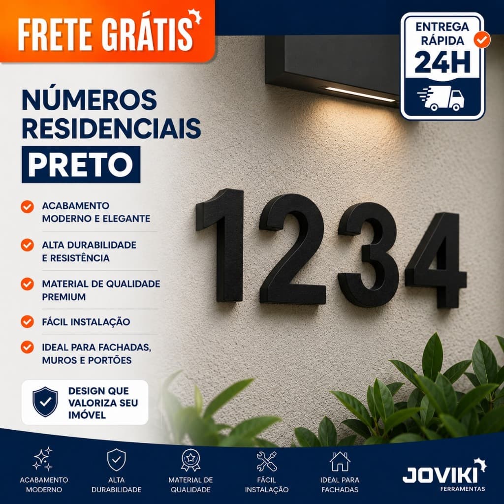 Números residênciais Preto - Numeros de casa