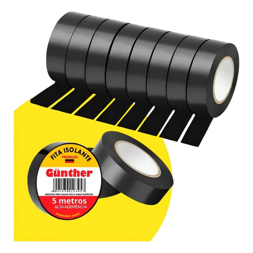 Fita isolante anti chamas Gunter kit 10 fitas com 5 metros.