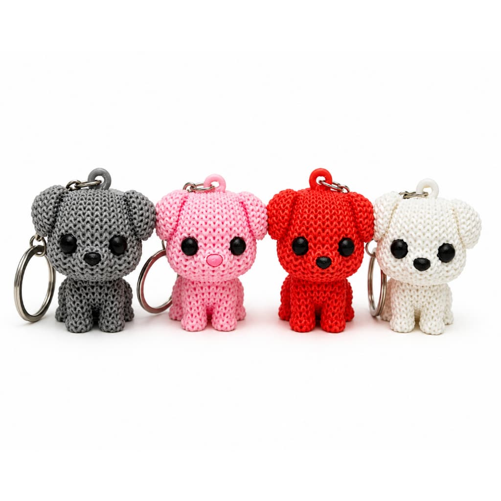 Chaveiro Cachorro Estilo Tricô Presente Bolsa Mochila