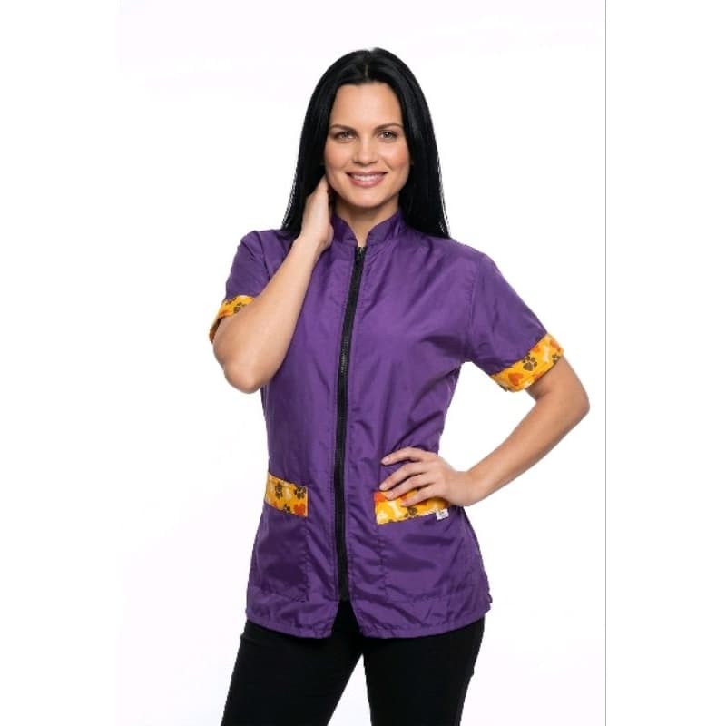 Jaleco banho e tosa anti pelos Roxo com pet