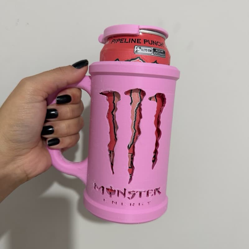 Porta Lata Monster 3D | Suporte para Energético | Organizador Estilo Gamer Decorativo