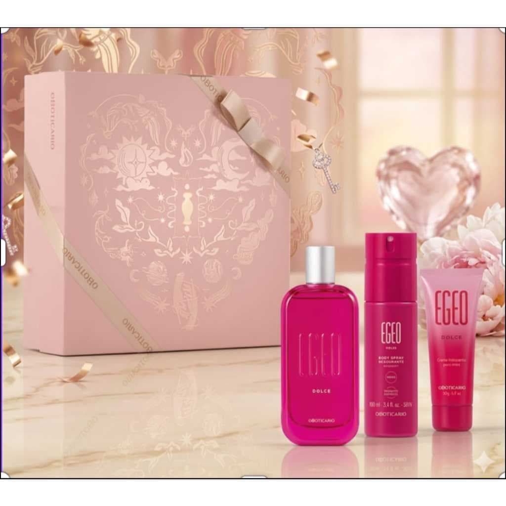 Kit Presente Dia Dos Namorados Egeo Dolce (colônia 90ml + creme mão 50g + body spray 100ml)