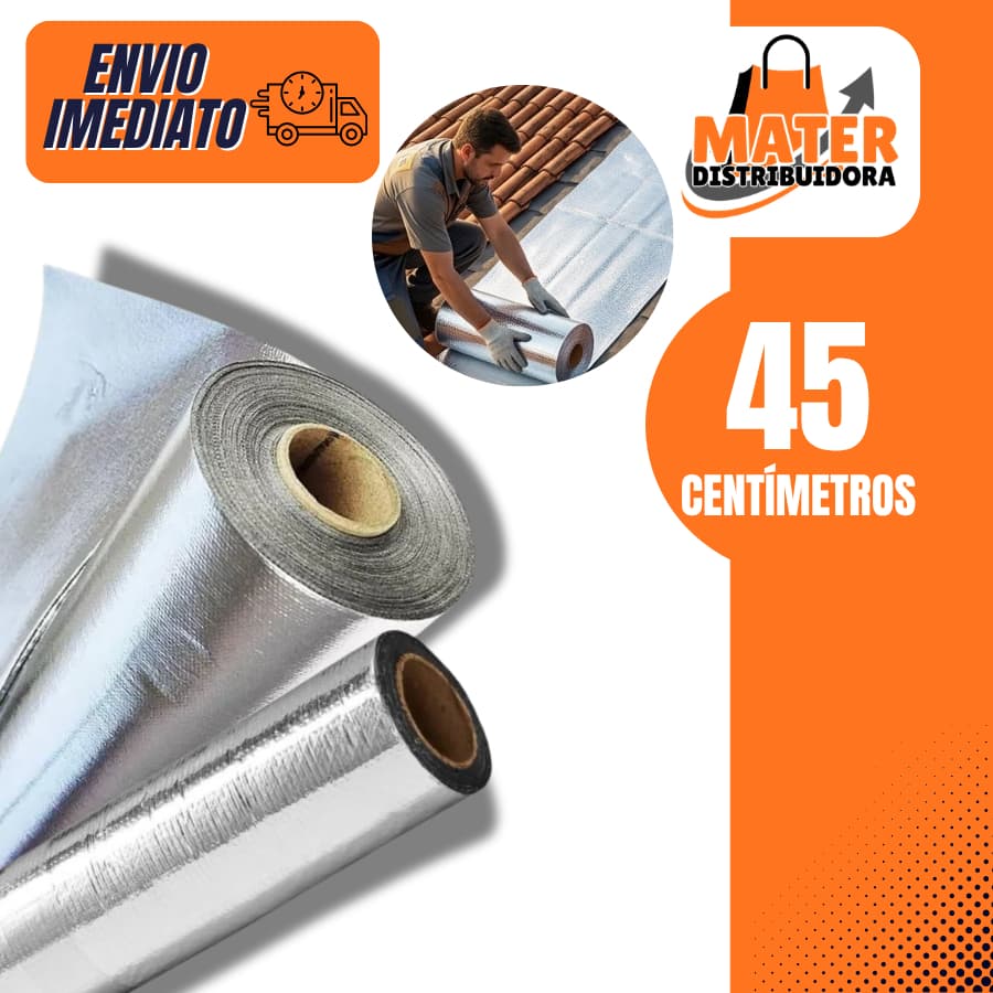 Fita Asfáltica Impermeável Manta 45CMx10M Adesiva Para Reparos, Rufo, Calha Telhado