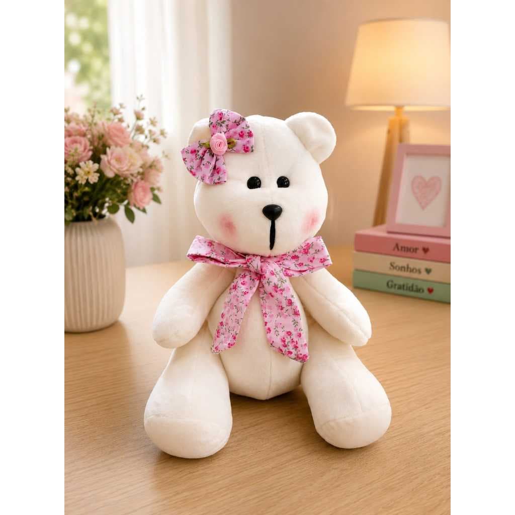 Urso de Pelúcia Clássico Articulado BAUNILHA 30Cm 2 Peças- ENVIO IMEDIATO