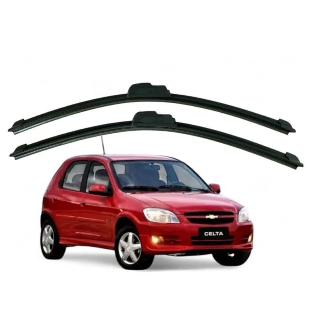 Par Palheta Limpador Para-brisa Chevrolet Celta 2000 a 2013 Silicone Dianteiro