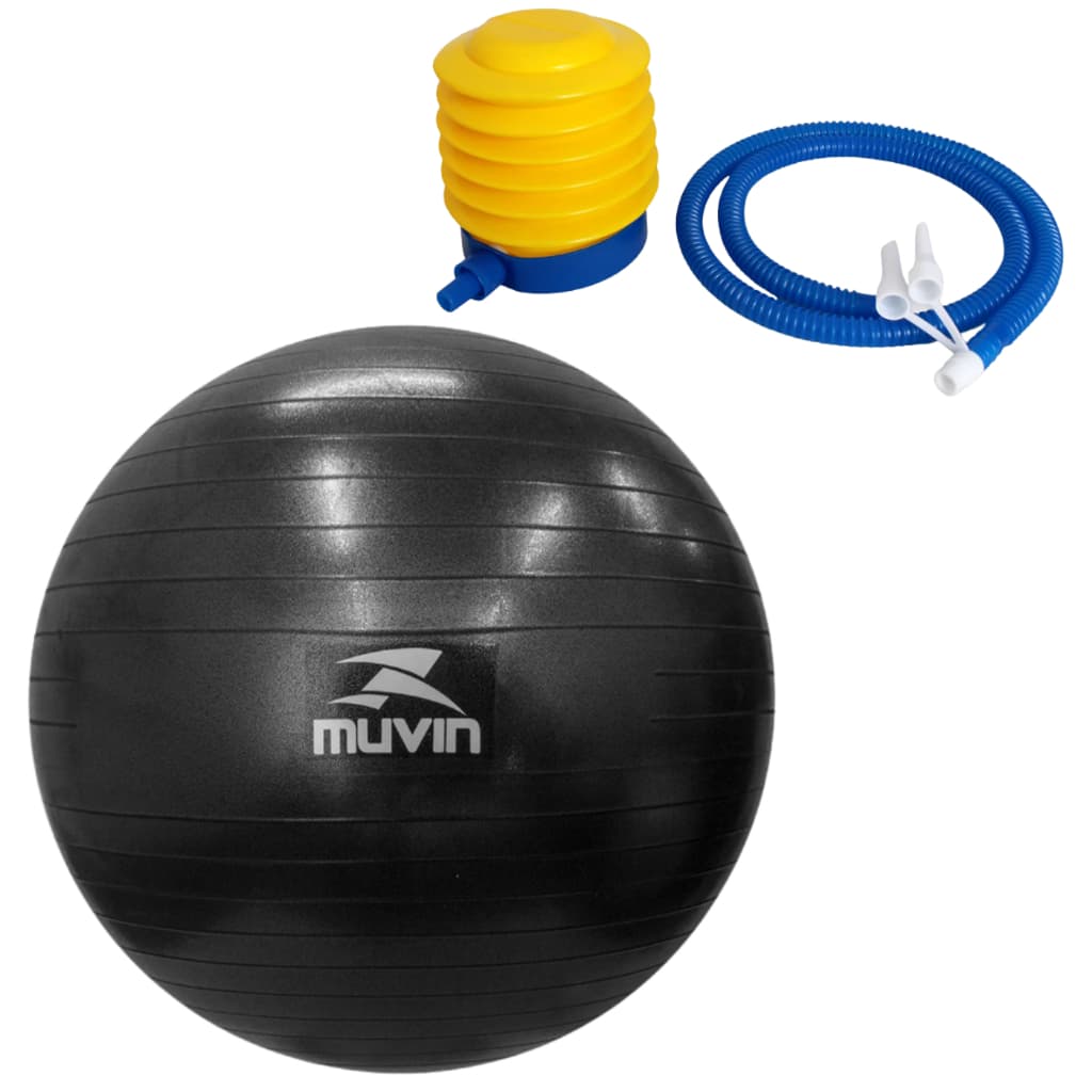 Kit Bola De Pilates 55cm Muvin Antiestouro e Bomba Até 300kg