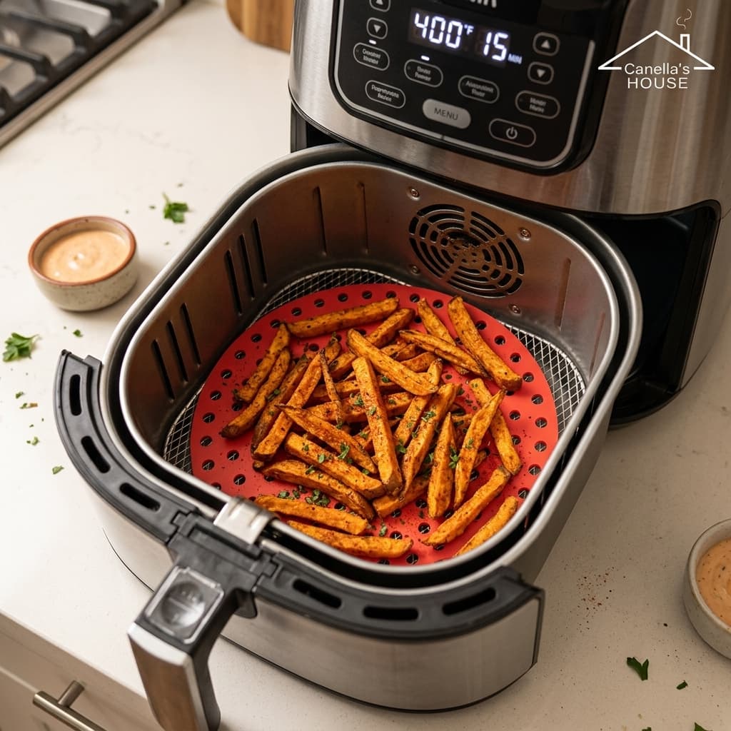 Tapete Silicone Redondo Para Air Fryer Antiaderente Reutilizável Base Protetora Fritadeira Elétrica