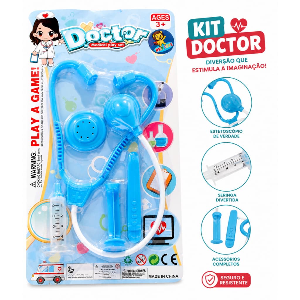 Kit Médico Infantil Brinquedo Doutor Com Acessórios Play Set Criança