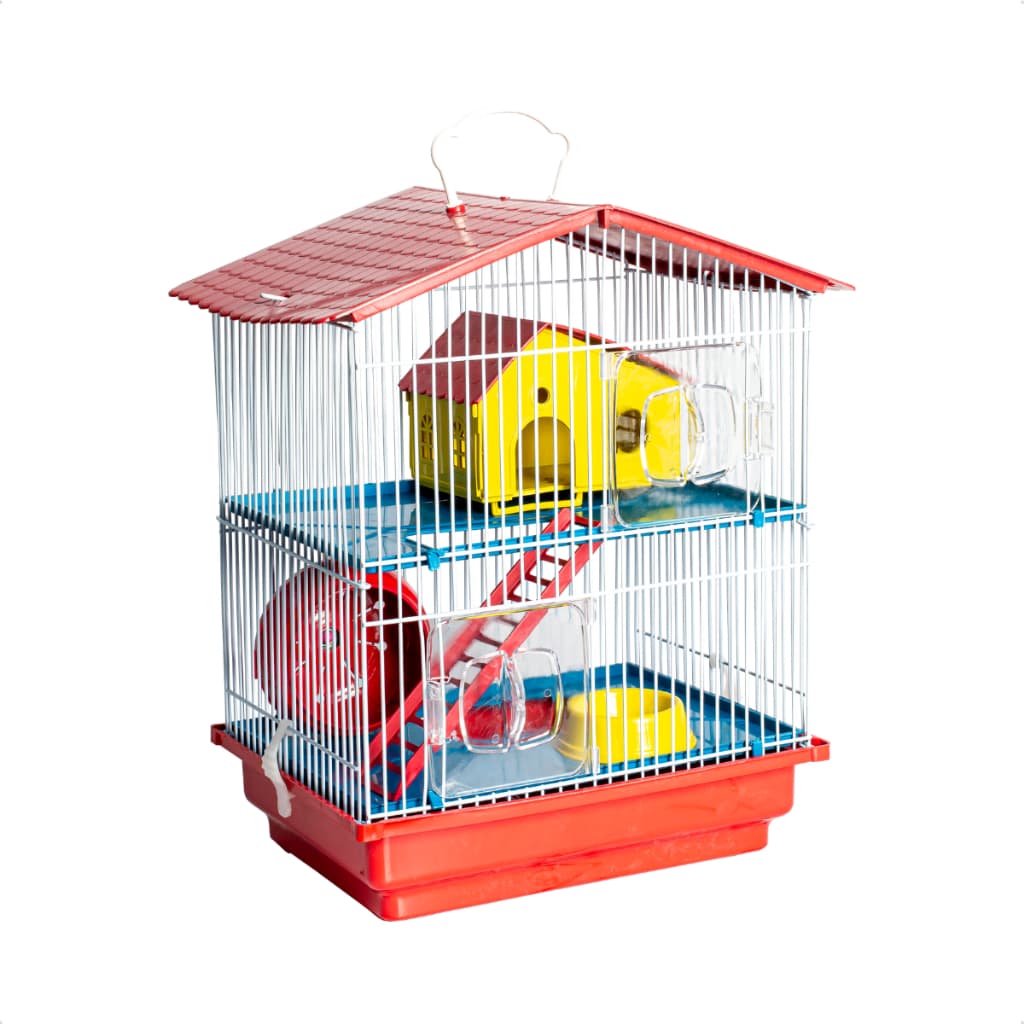 Gaiola para Hamster 2 Andares Teto Plástico com Acessórios Jelplast