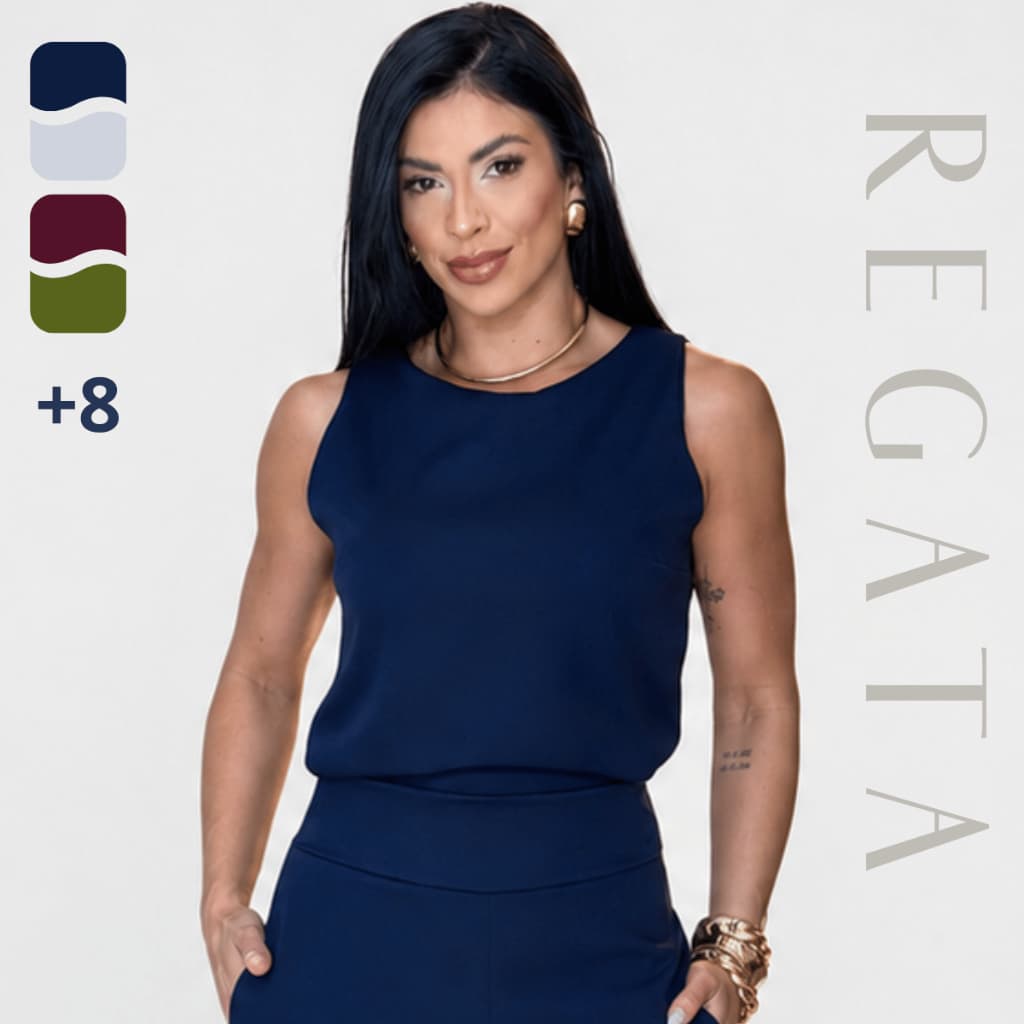 Blusa Feminina Regata Alfaiataria Social Premium Elegante Para Trabalho e Escritório