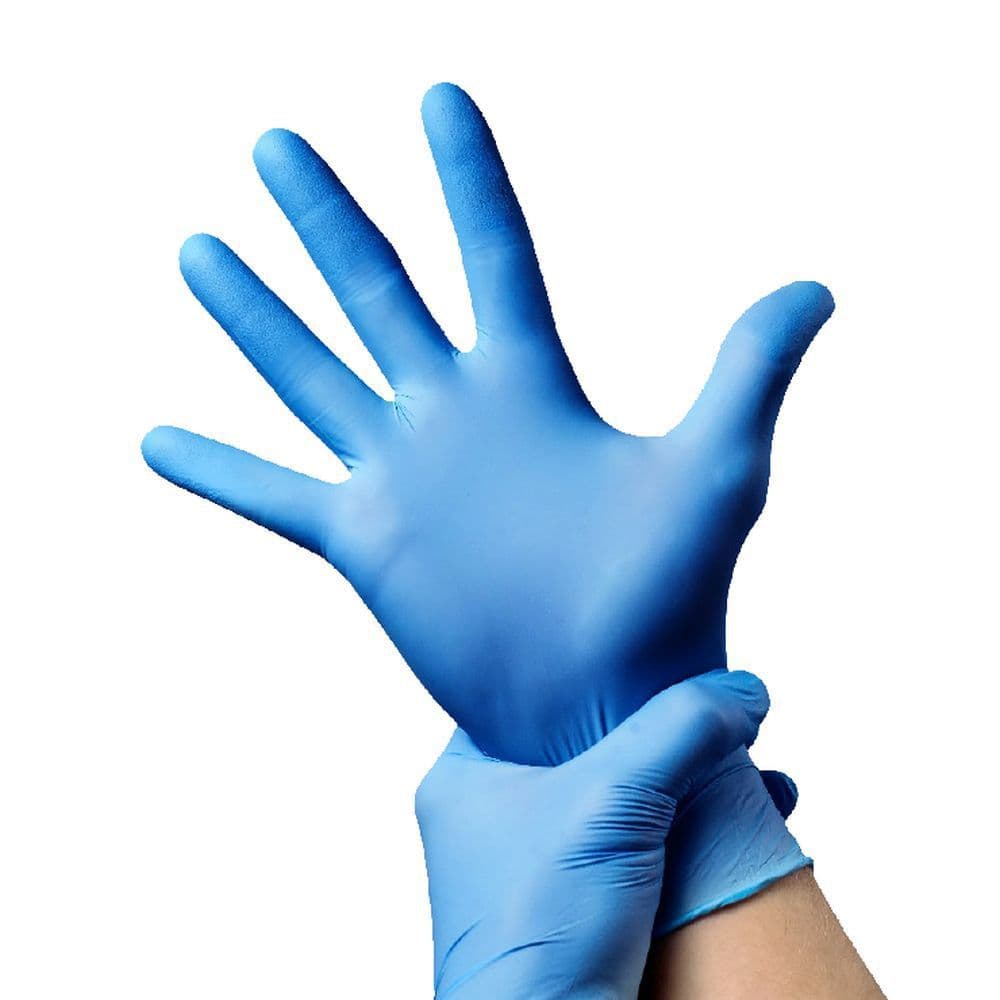 Kit Até 2 Caixa Luva Nitrílica Azul Descartável Sem Pó TAM P, M ou G - 100 a 200 Unidades Uso Diário
