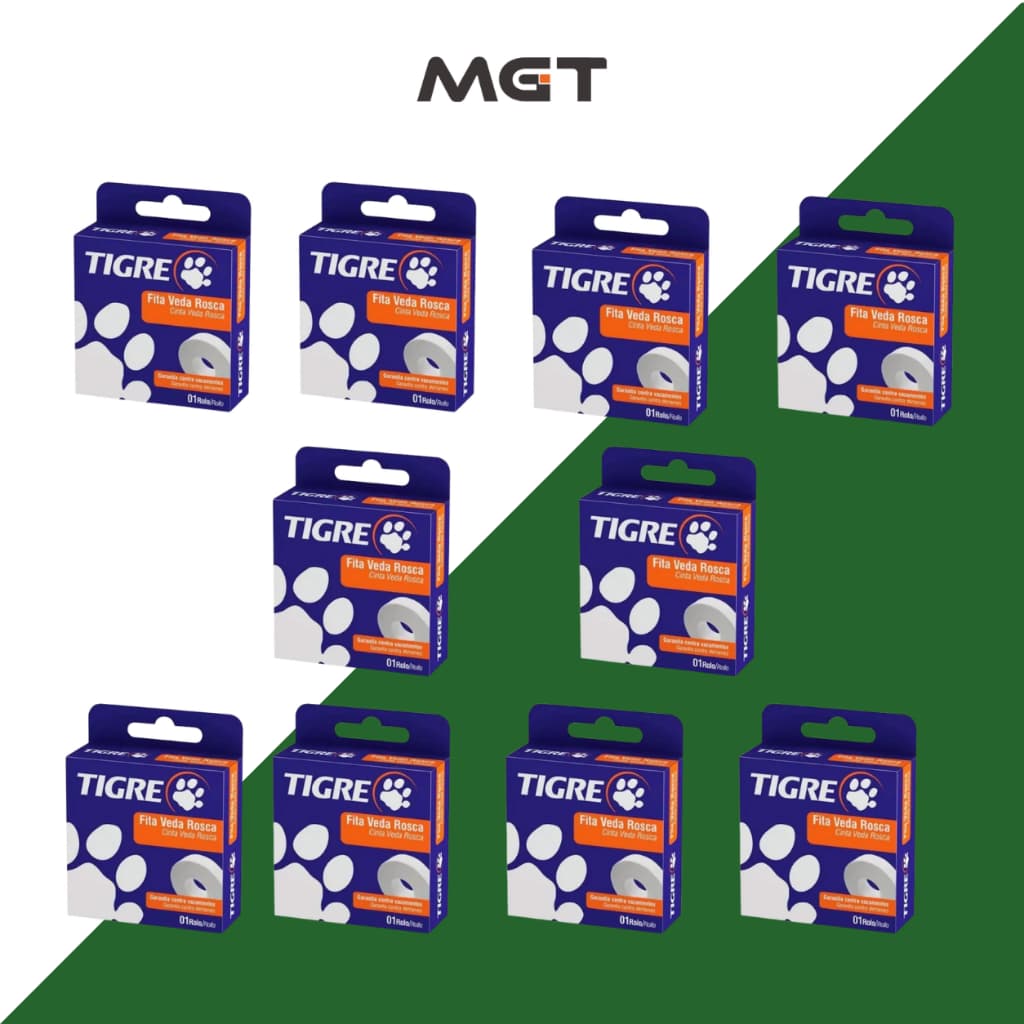 KIT FITA VEDA ROSCA 18MMX10M TIGRE C/10