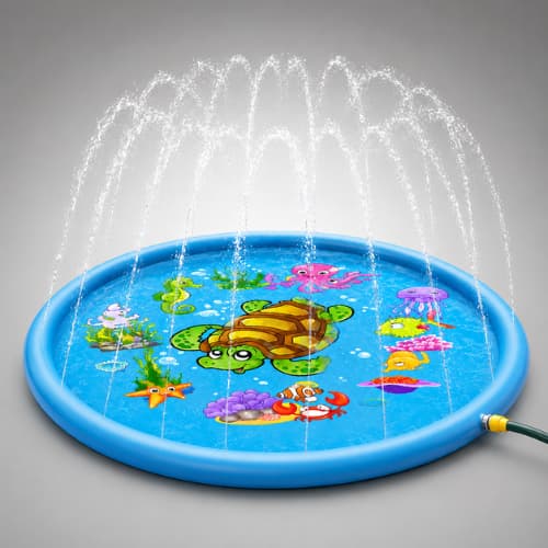 Piscina Infantil Inflável com Chafariz Tapete Splash Água para Crianças e Bebês