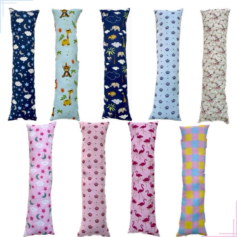 Travesseiro de corpo Xuxão Infantil 90 cm x 30 cm Refil com Fronha com Zíper