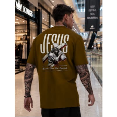 Camiseta Masculina Jesus – Criado com um Propósito