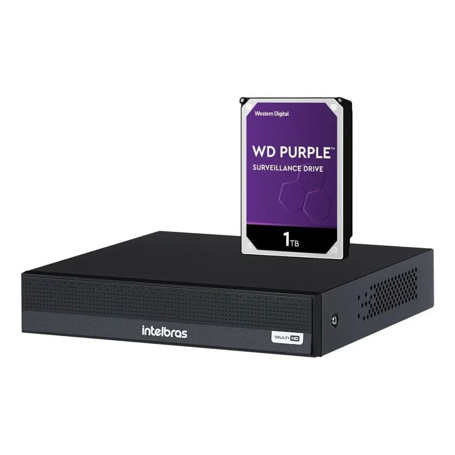 Gravador Dvr 4 Canais Mhdx 3104c Hd 1tb Wd Purple Intelbras