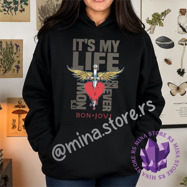 Moletom Canguru It's My Life Bon Jovi Algodão Unissex Adulto