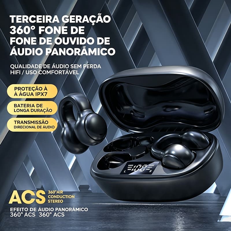 Fones de ouvido sem fio Bluetooth 5.3 Mini sem fio com baixo esportivo na orelha impermeável B4