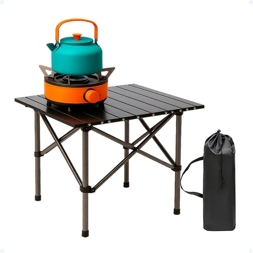 Mesa Dobrável Externa Camping Praia Aluminio Quadrada Tecpet